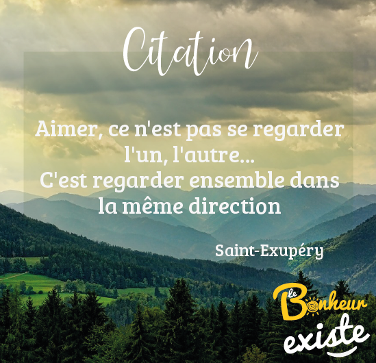 Aimer, ce n'est pas se regarder l'un l'autre, c'est regarder ensemble dans la même direction-01
